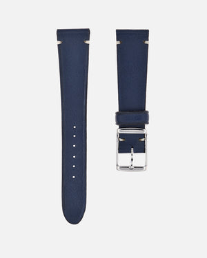 Blue Smooth Leather Watch Strap
