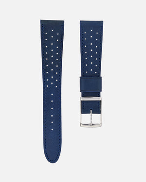 Blue Racing Leather Watch Strap