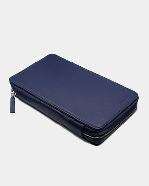 Blue Leather Folio For Ten Watches