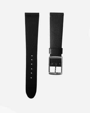 Deep Black Stitchless Saffiano Watch Strap