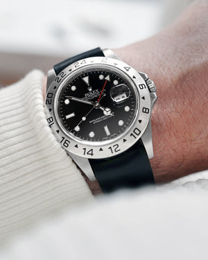 Black Single-Piece Shell Cordovan Watch Strap