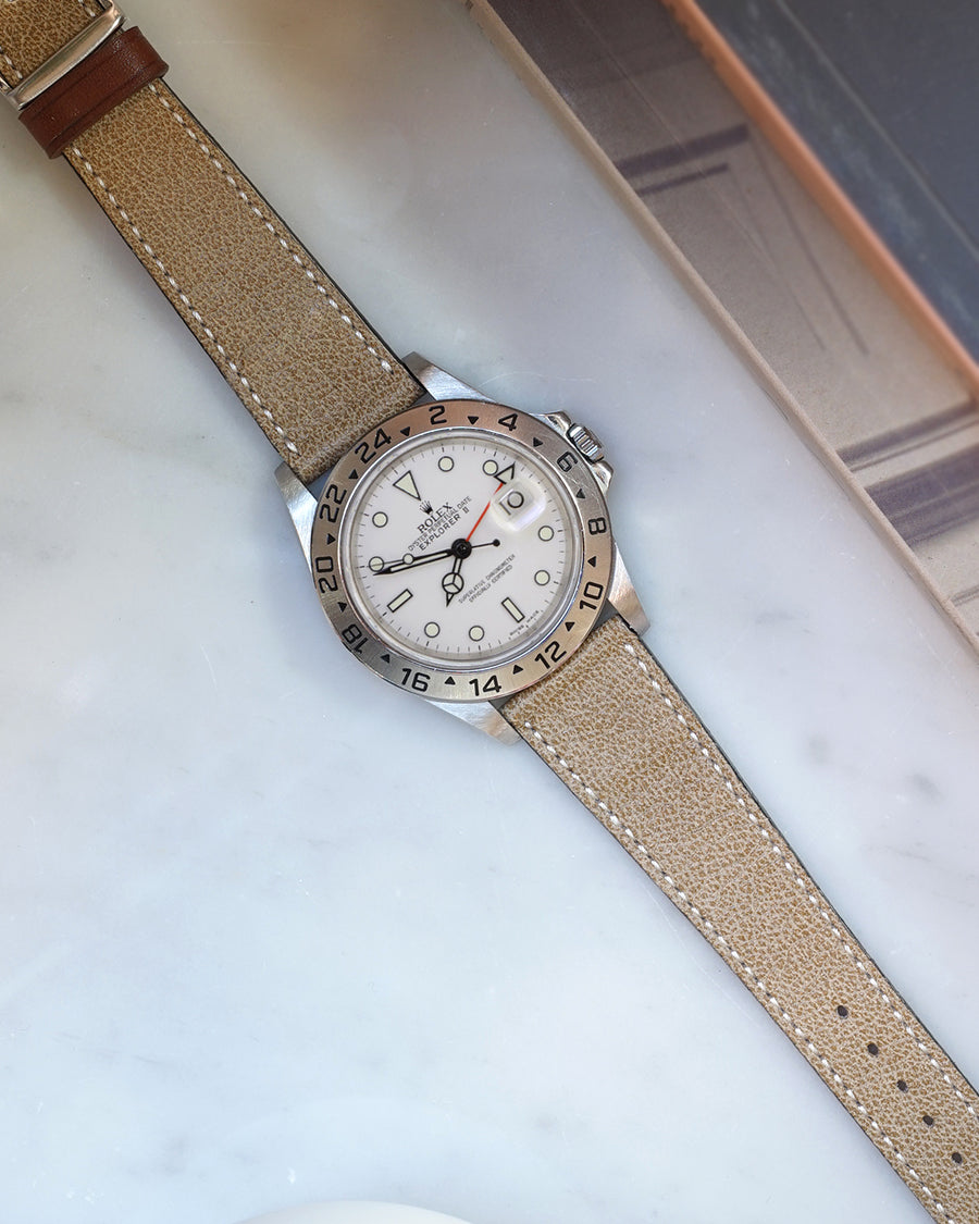 aged moss green strap