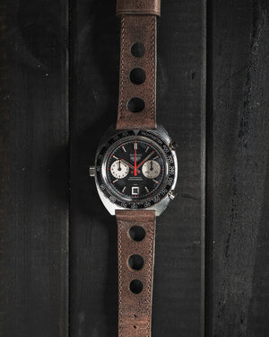 Chocolate Aged Brown Rally Leather Watch Strap