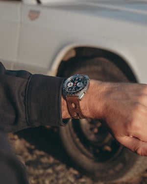 Chocolate Aged Brown Rally Leather Watch Strap