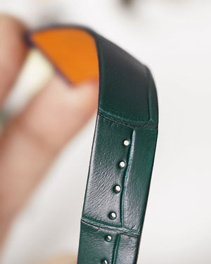 Stitchless Hunter Green Square Scale Alligator Strap