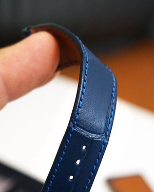 Matte Blue Square Scale Alligator Watch Strap