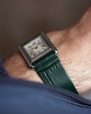 Stitchless Hunter Green Square Scale Alligator Strap