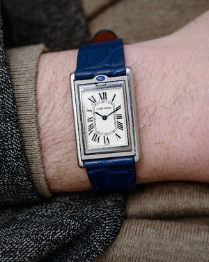 Stitchless Matte Blue Round Scale Alligator Watch Strap