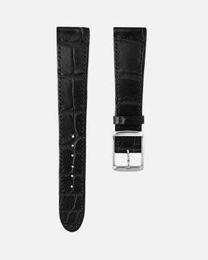 Matte Black Square Scale Alligator Watch Strap