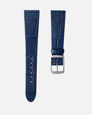 Matte Blue Square Scale Alligator Watch Strap