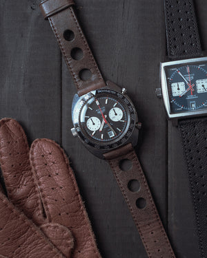 Chocolate Aged Brown Rally Leather Watch Strap