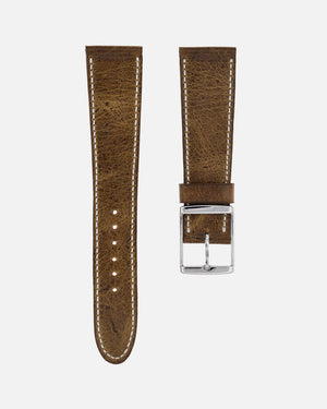 Aged Brown Leather Watch Strap