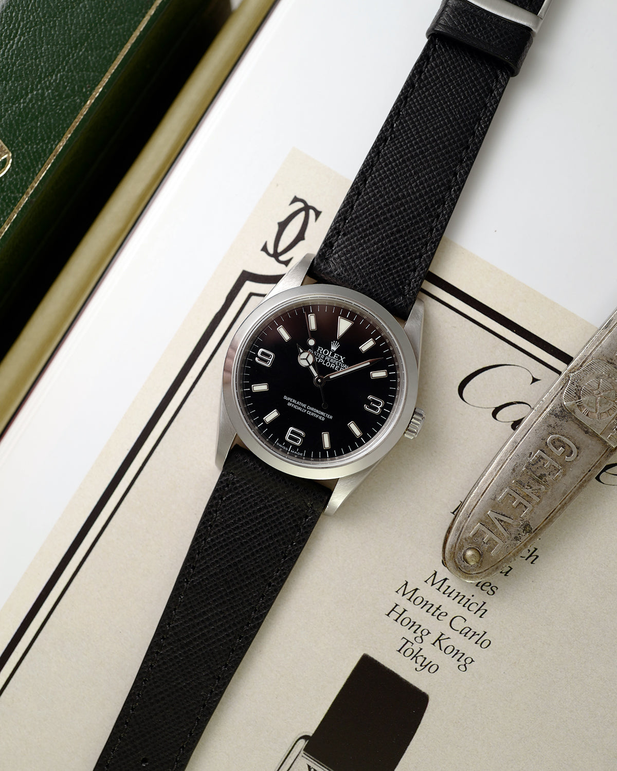 Deep Black Saffiano Watch Strap Atelier del Sur