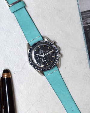 Suede Turquoise Watch Strap for omega speedmaster moonwatch