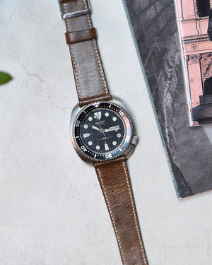 Aged Brown Leather Watch Strap
