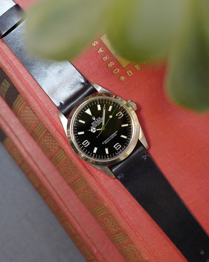 Unlined Blue Shell Cordovan Watch Strap