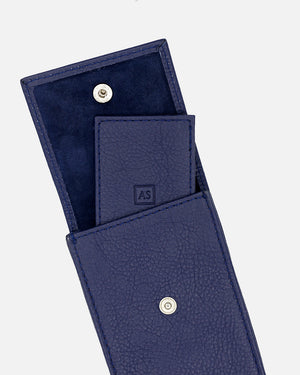 Blue Leather Watch Pouch