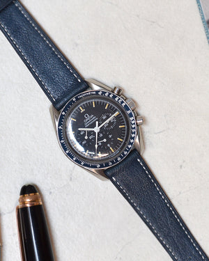 omega speedmaster Blue Leather Watch Strap