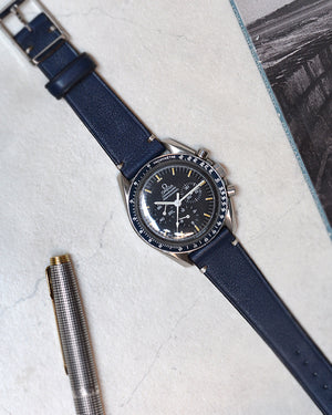speedmaster with Blue Leather Watch Strap