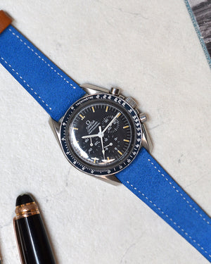 Blue Suede Watch Strap for omega speedmaster