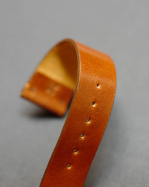 Unlined Caramel Brown Shell Cordovan Watch Strap