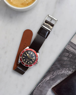 balck bay red Burgundy Single-Piece Shell Cordovan Watch Strap