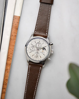 breitling chronograph with Dark Brown Leather Watch Strap