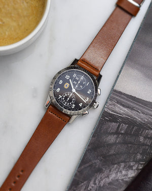 eberhard watch Faded Brown Leather Watch Strap