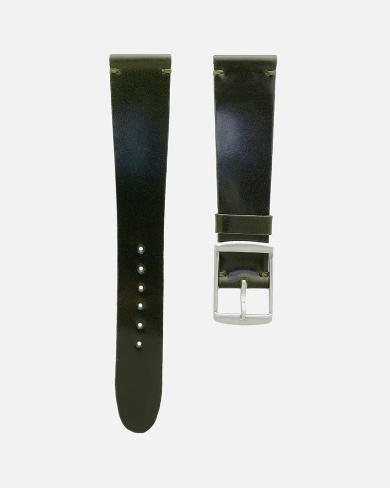 Unlined Dark Green Shell Cordovan Watch Strap