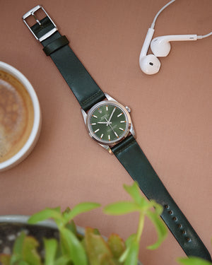 green rolex datejust with Green Shell Cordovan Watch Strap