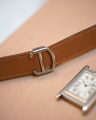 Light Brown Calfskin Strap for Cartier Deployant Atelier del Sur