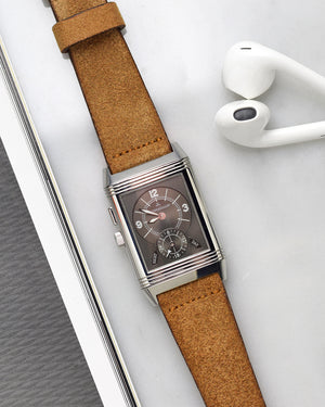 Suede Brown Watch Strap for JLC reverso