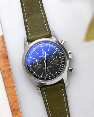 Breitling on Olive Green Calfskin Watch Strap