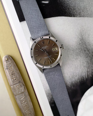 Steel Grey Stitchless Saffiano Watch Strap