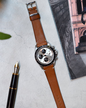 tudor tiger Smooth Caramel Brown Leather Watch Strap