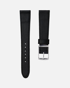 Black Leather Matching stitch Watch Strap