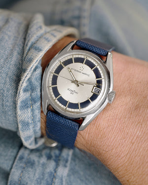 Navy Blue Stitchless Saffiano Watch Strap