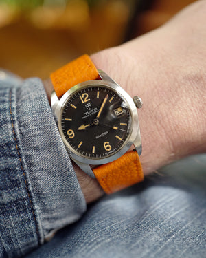 Tangerine Pebbled Watch Strap