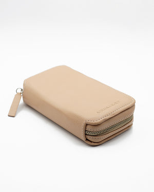 Light Taupe Leather Pouch for Two Watches