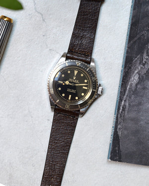 Vintage Brown Leather Watch Strap for rolex submariner